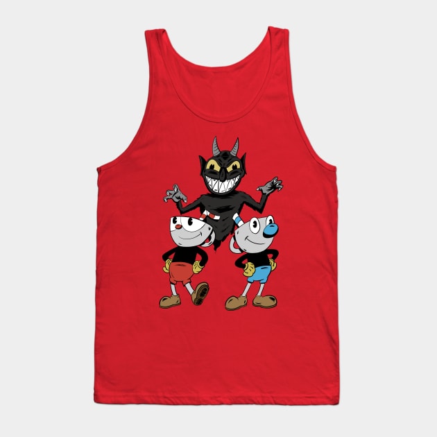 Cuphead and Mugman Tank Top by Black Snow Comics